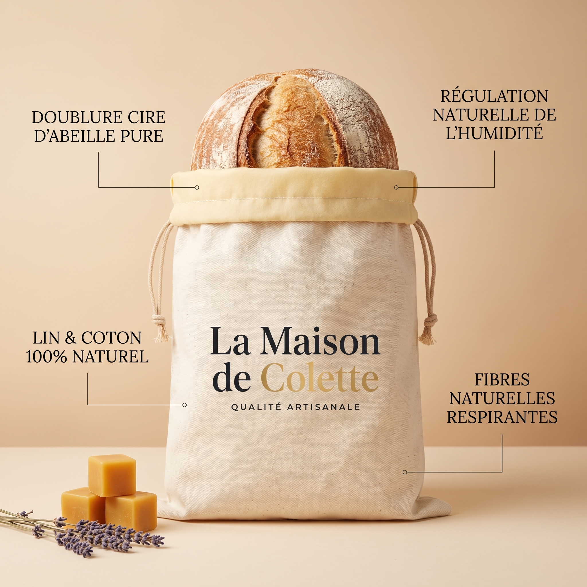 Le Sac Colette (30 x 40 cm) — Votre pain frais après 5 jours